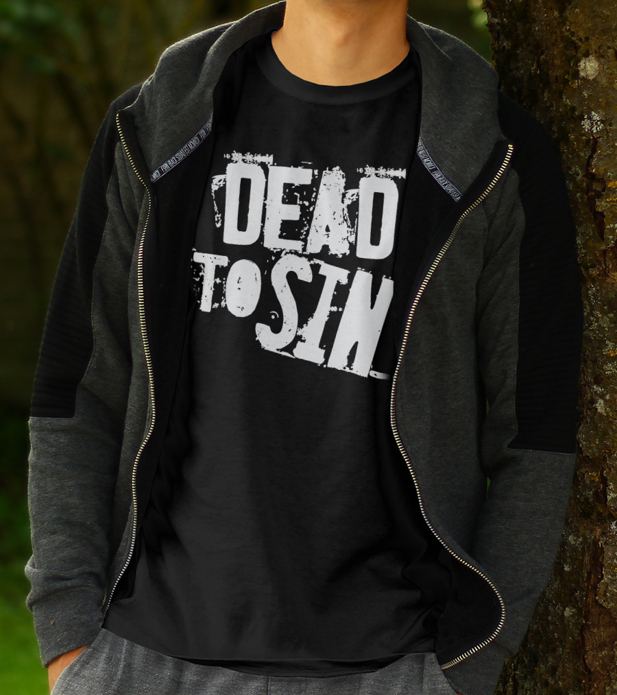 Dead To Sin Distressed Font Vintage Aesthetic T-Shirt