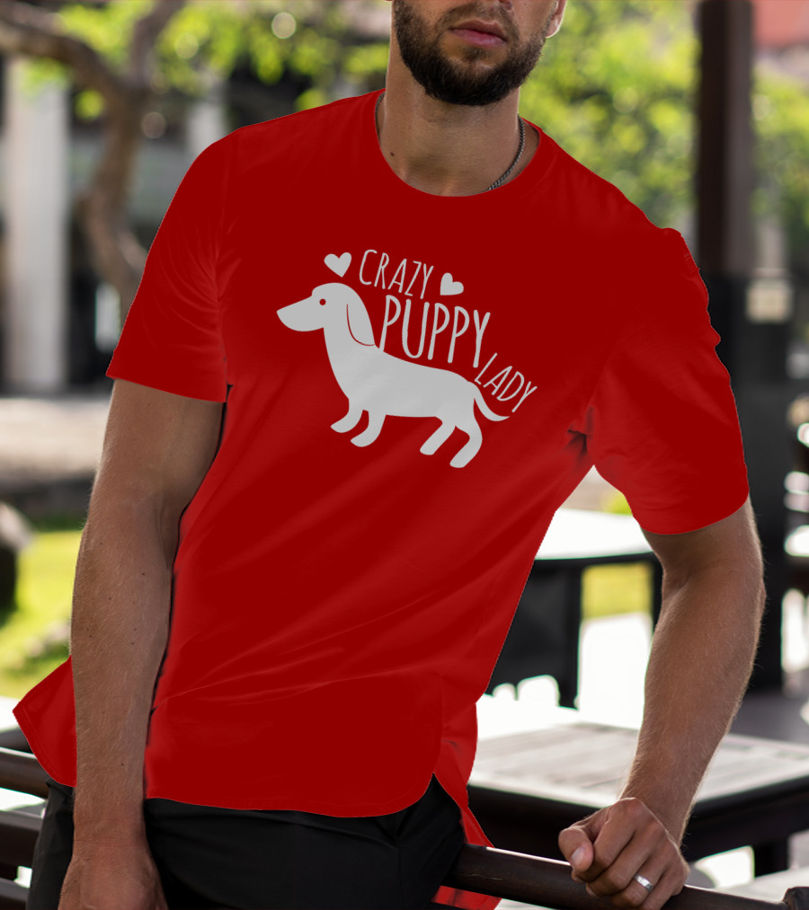 CRAZY PUPPY LADY Dachshund Heart T-Shirt