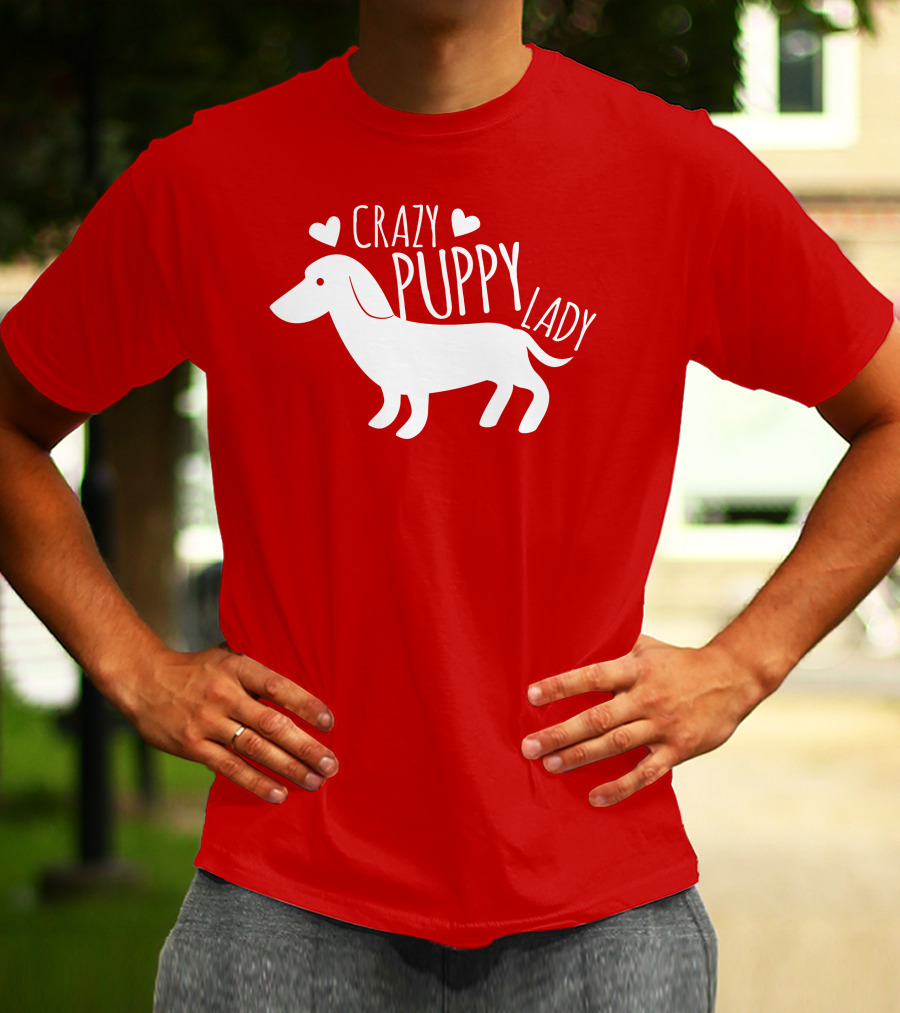 CRAZY PUPPY LADY Dachshund Heart T-Shirt