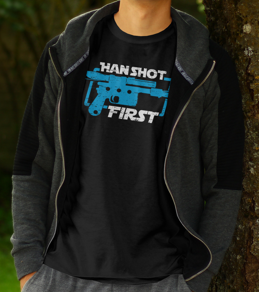 Han Shot First Blue Blaster T-Shirt