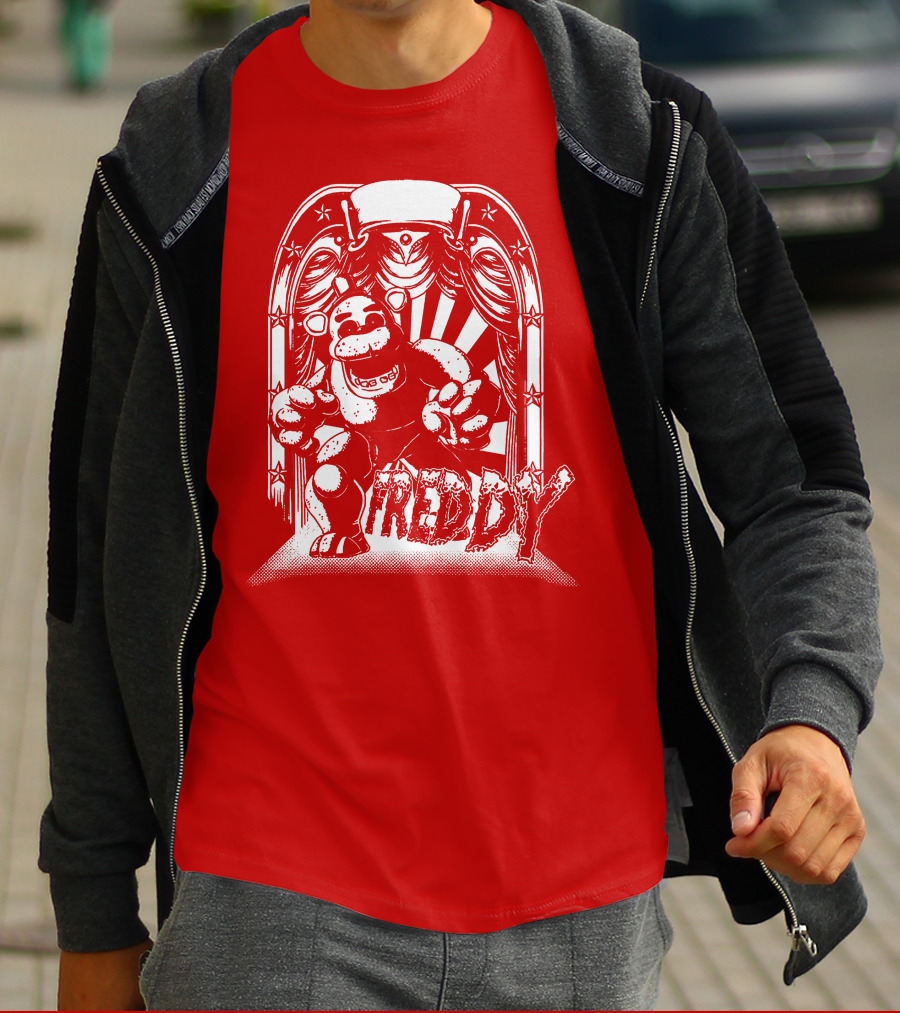 Freddy Fazbear Curtain Stage Retro Archway-style T-Shirt