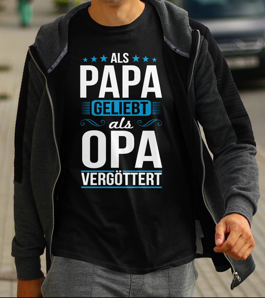 Als Papa Geliebt Als Opa Vergöttert Retro Chic Stars T-Shirt