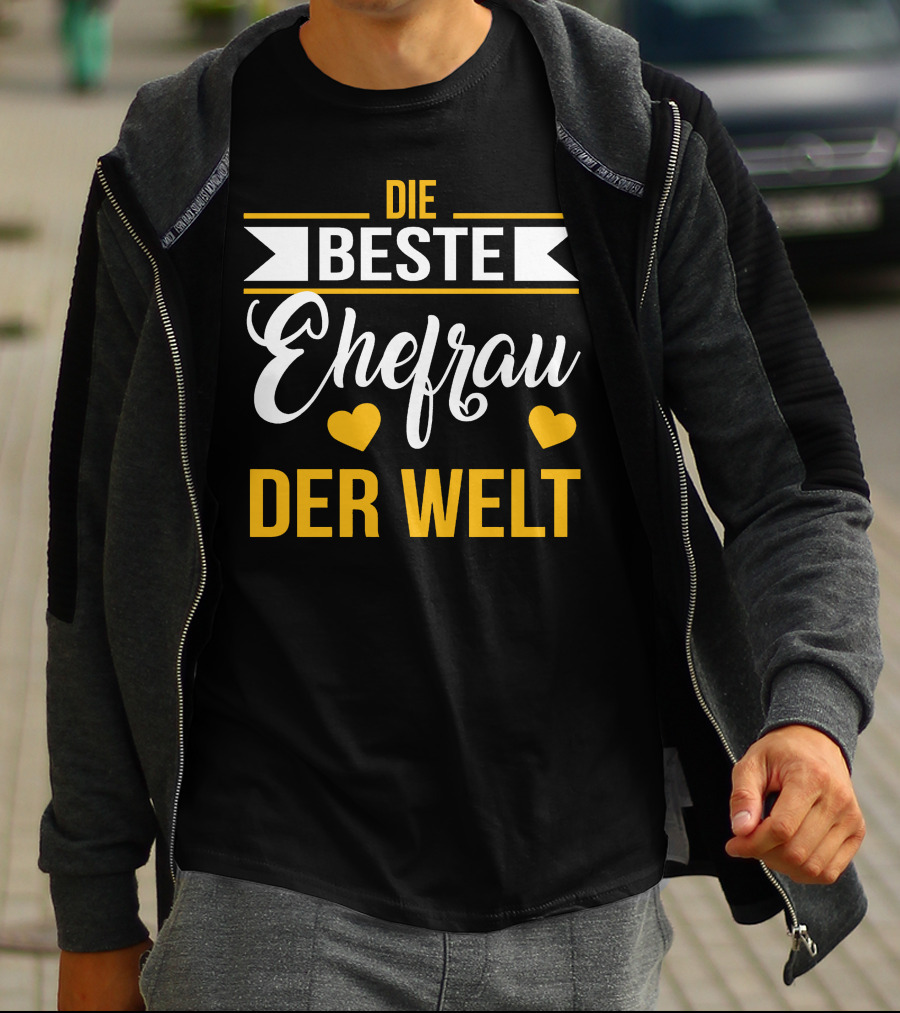DIE BESTE EHEFRAU DER WELT Hearts Banner T-Shirt