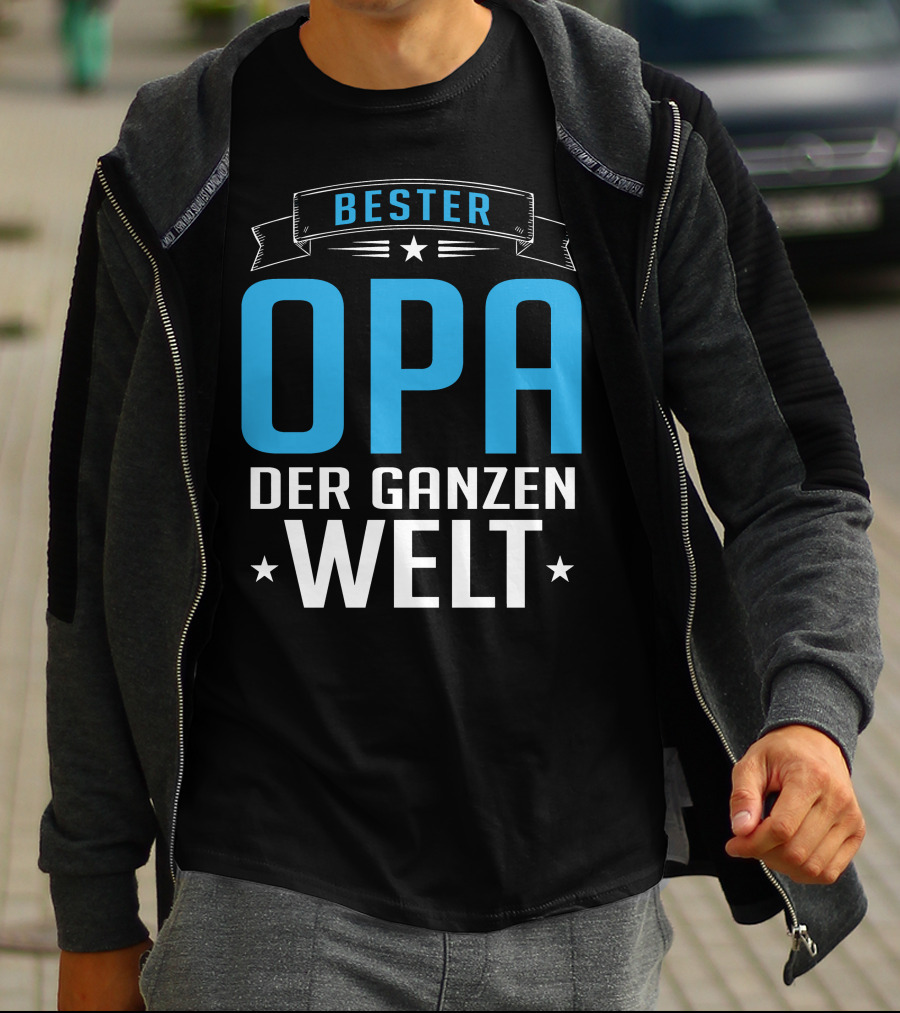 Bester Opa Der Ganzen Welt Stars Banner T-Shirt