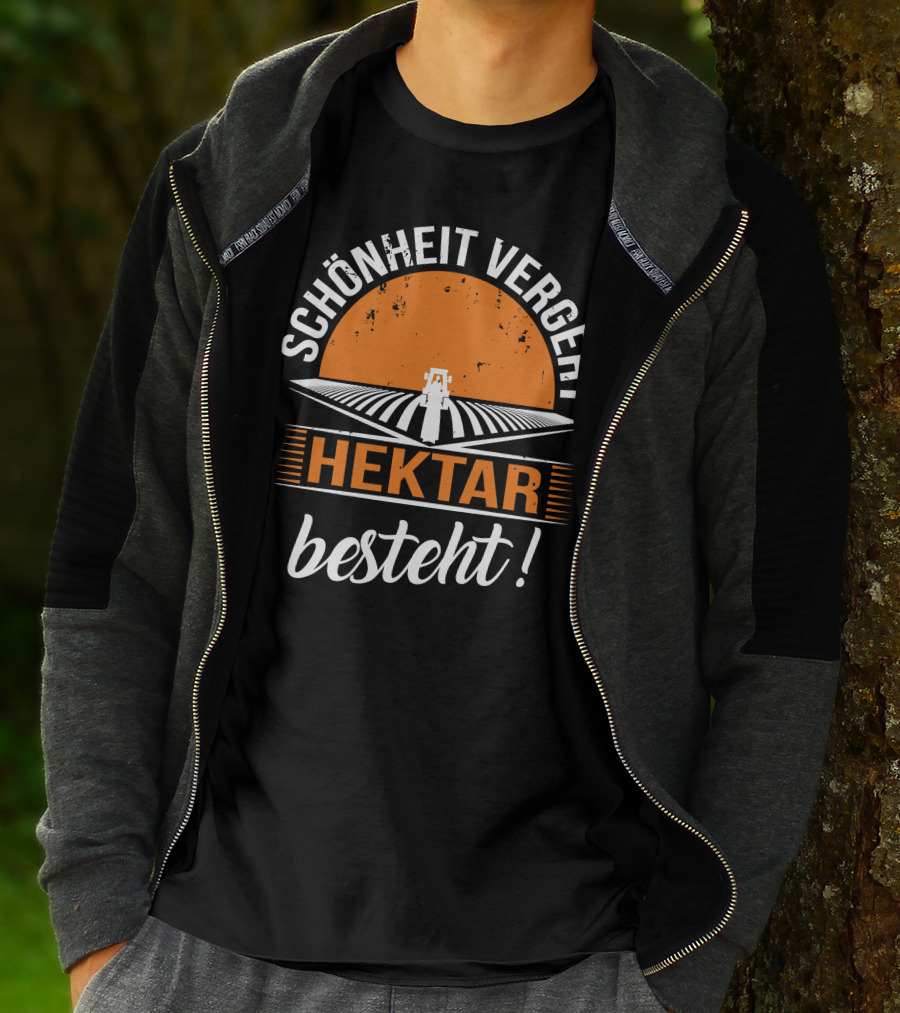 Schönheit Vergeht Hektar Besteht Traktor Landwirtschaft Feld Sonnenuntergang T-Shirt