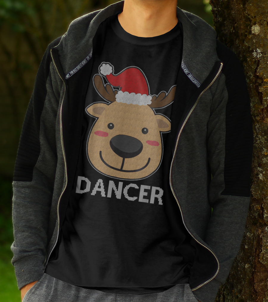 Santa Reindeer Dancer Ugly Christmas T-Shirt