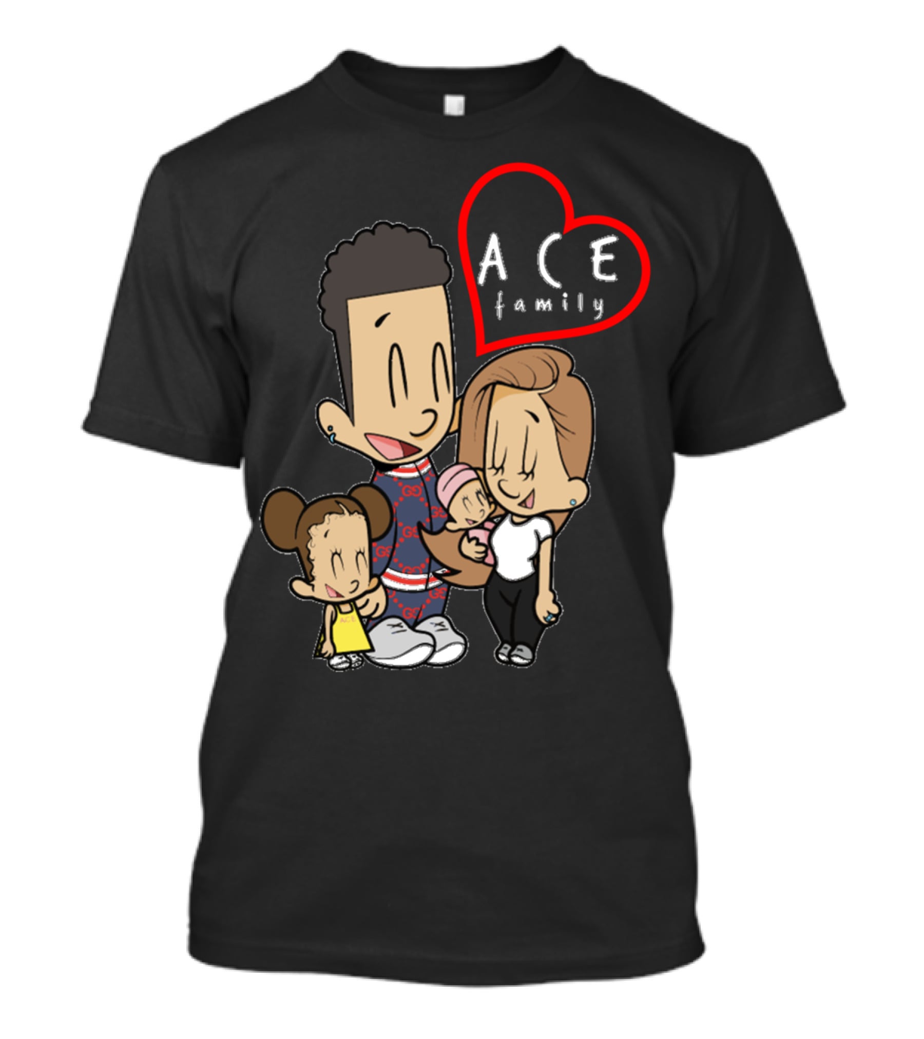 Ace Family Cartoon Heart Merck T-Shirt