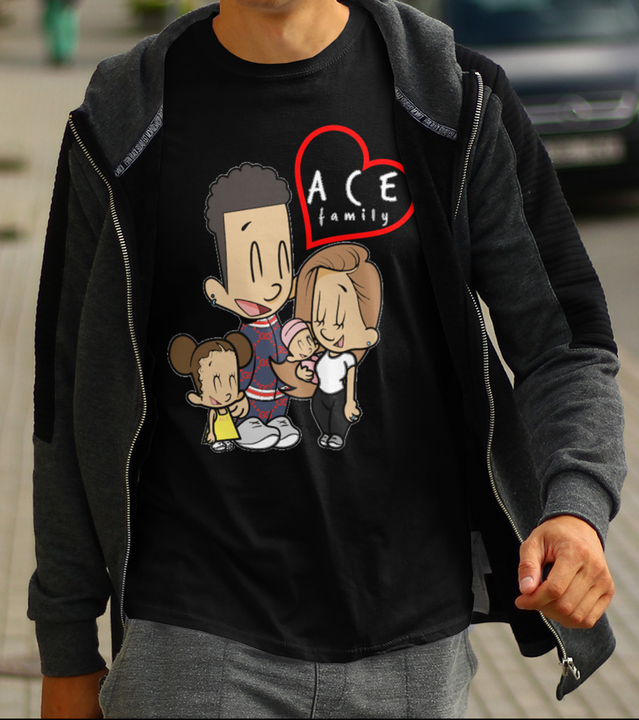 Ace Family Cartoon Heart Merck T-Shirt