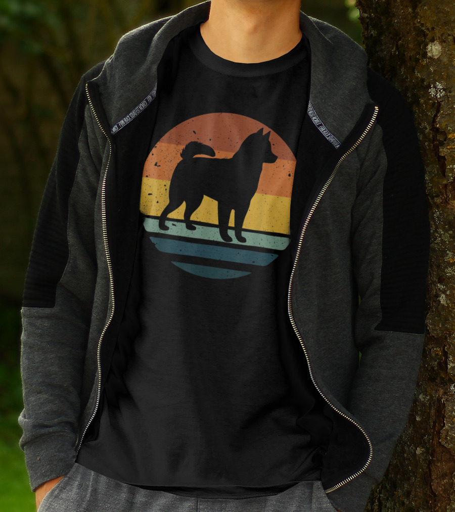 Alaskan Klee Kai Vintage Dog Sunset T-Shirt