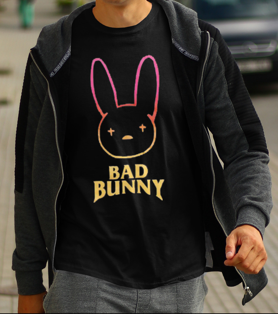 Bad Bunny Faded Gradient Bunny Face T-Shirt