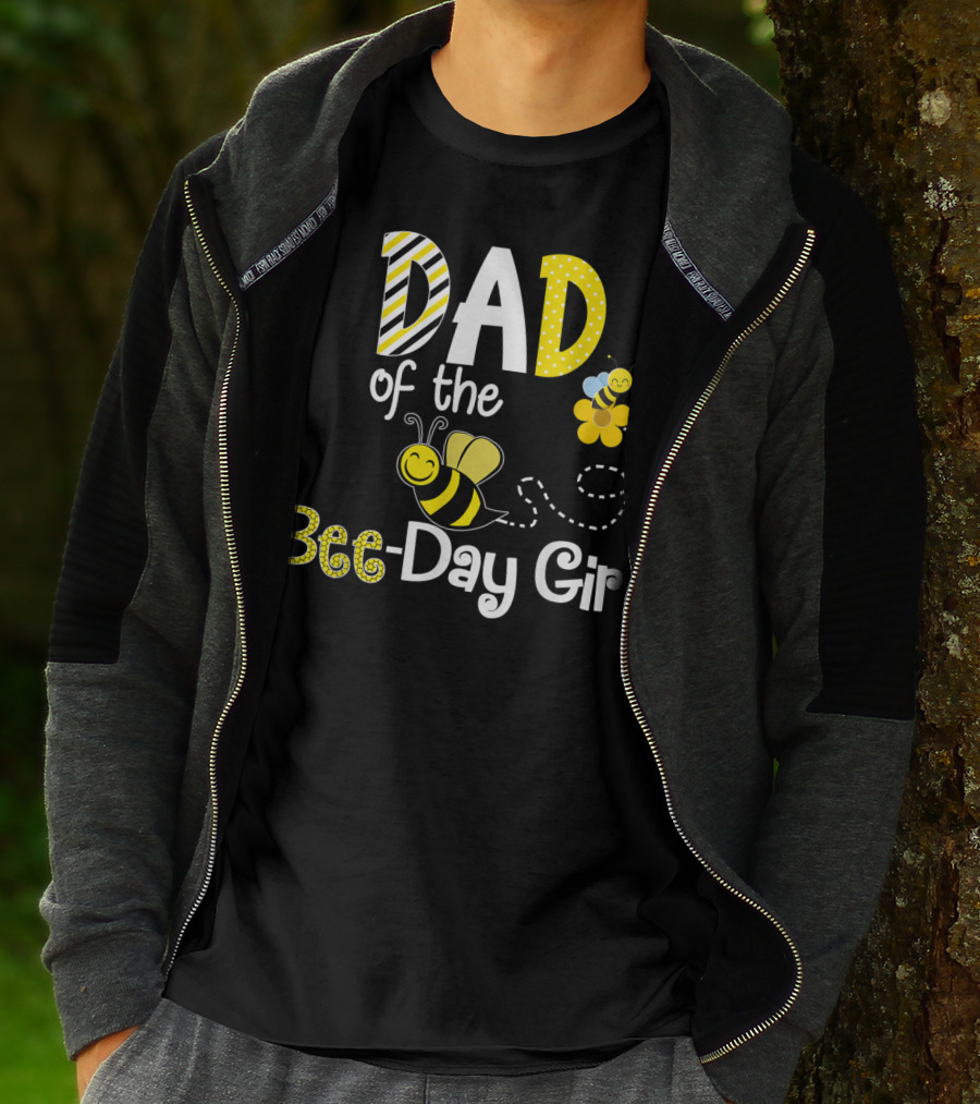 Dad Of The Bee-Day Girl Birthday Matching Hive Party T-Shirt