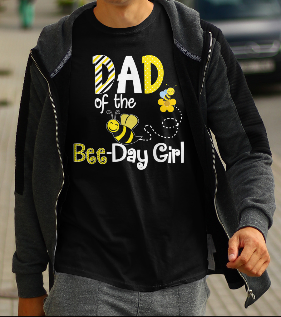 Dad Of The Bee-Day Girl Birthday Matching Hive Party T-Shirt