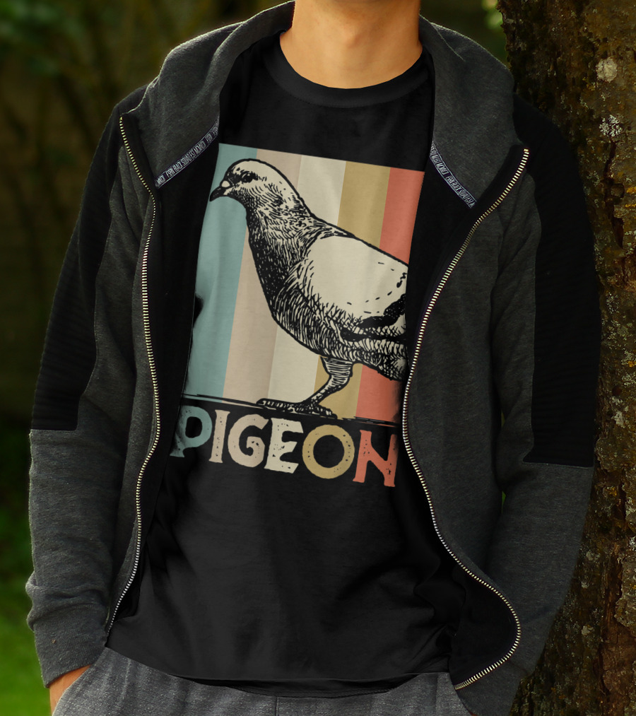 Pigeon Breeder Racing Retro Bird Stripes T-Shirt