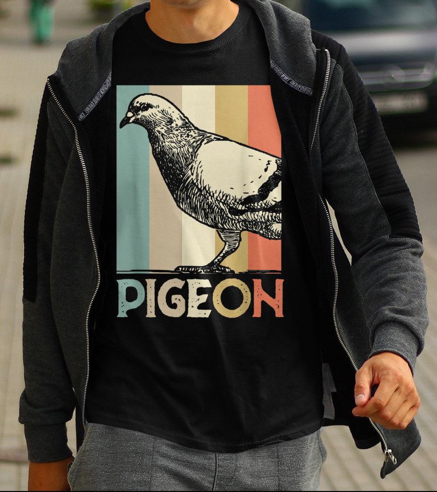 Pigeon Breeder Racing Retro Bird Stripes T-Shirt
