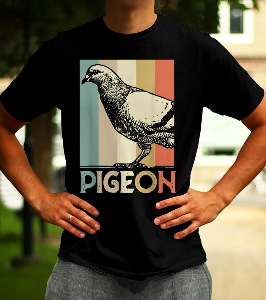 Pigeon Breeder Racing Retro Bird Stripes T-Shirt
