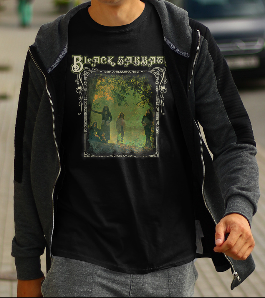 Black Sabbath Trees Photo Framed Band Image T-Shirt