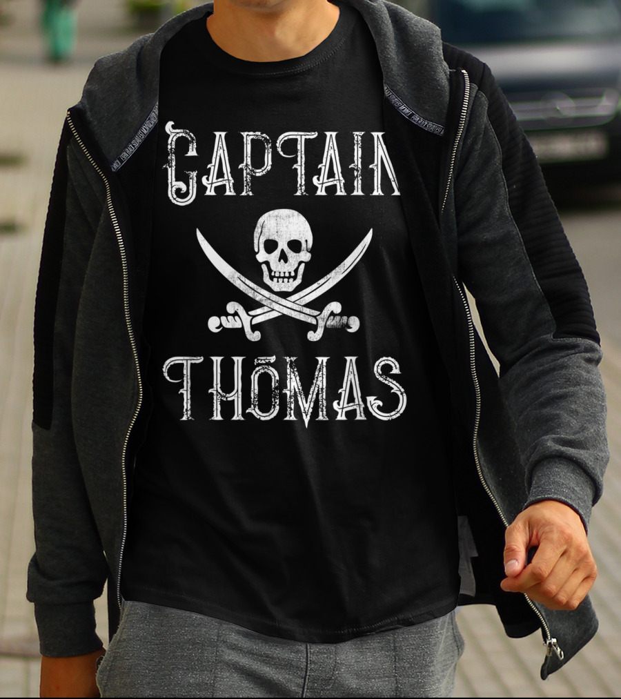 Captain Thomas Skull Crossbones Vintage Boating T-Shirt