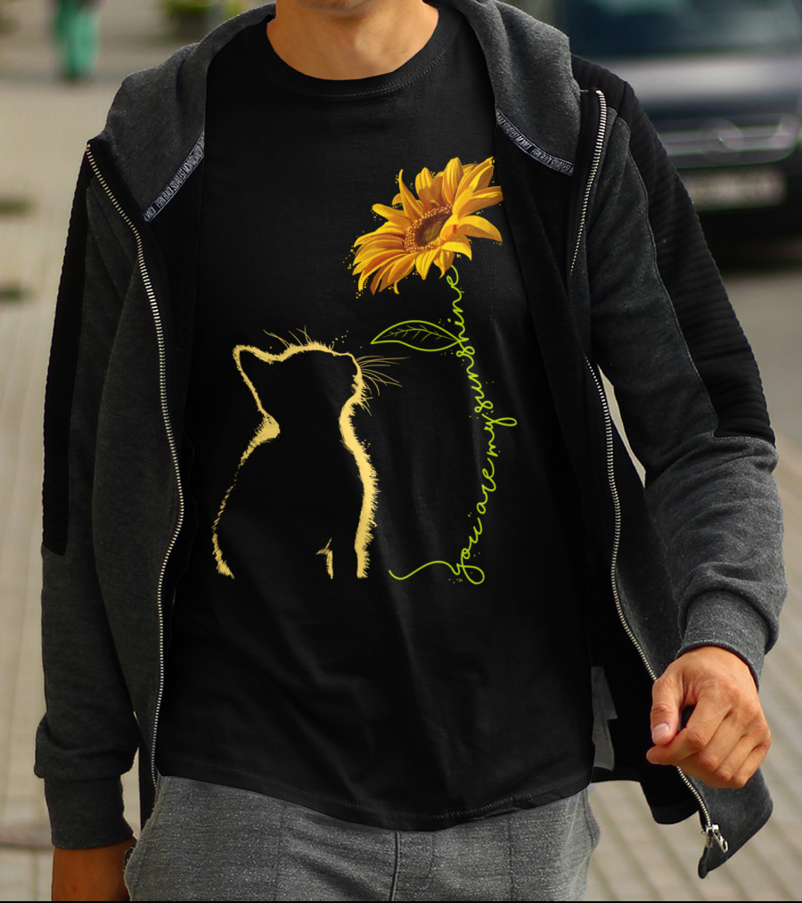 Cat You Are My Sunshine Cat And Sunflower T-Shirt