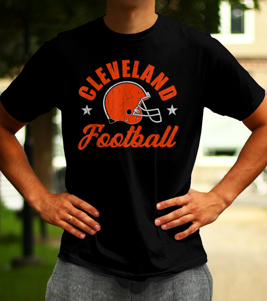 Cleveland Football Ohio State Helmet Stars T-Shirt