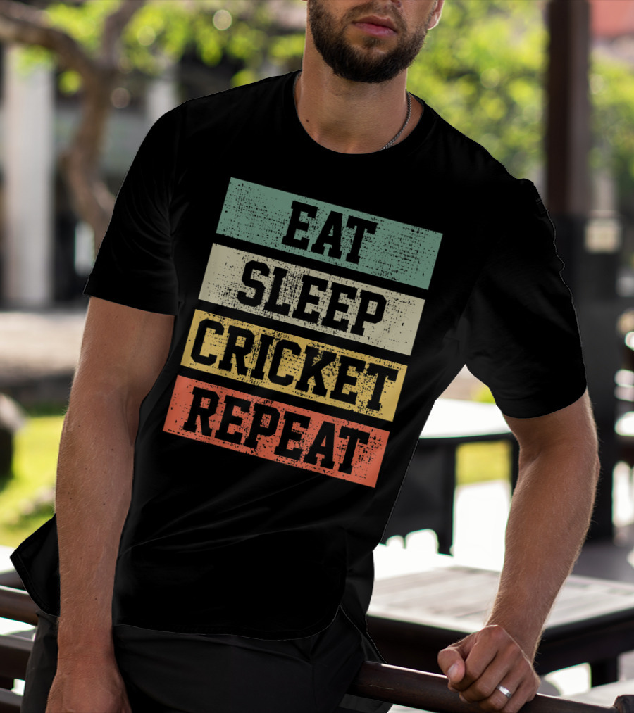 Eat Sleep Cricket Repeat Vintage Player Coach T-Shirt