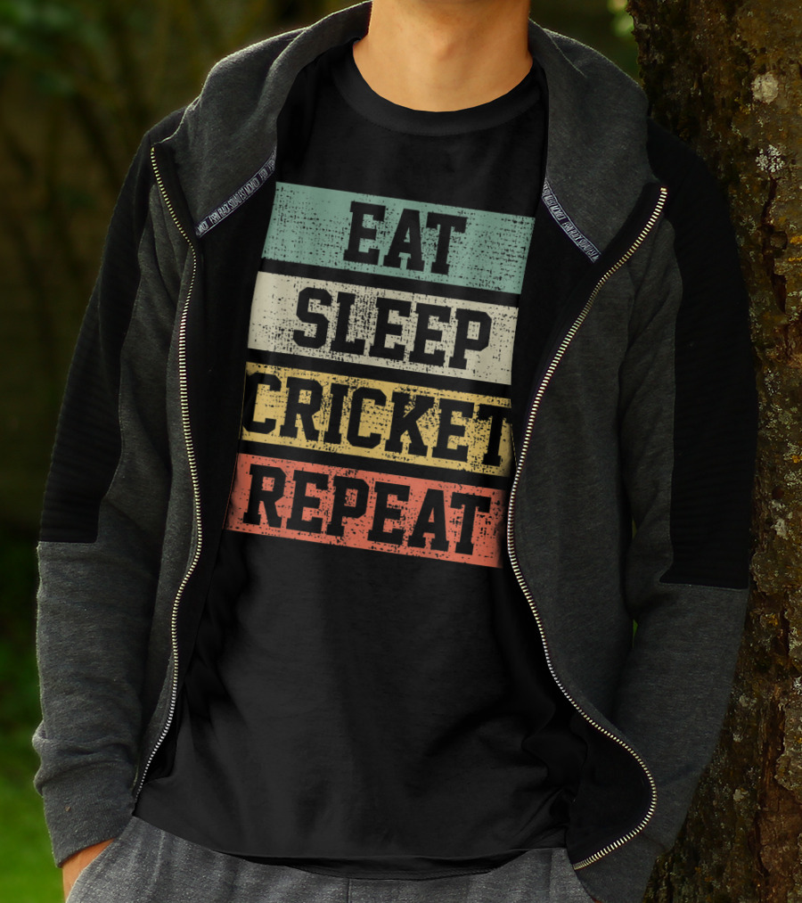 Eat Sleep Cricket Repeat Vintage Player Coach T-Shirt