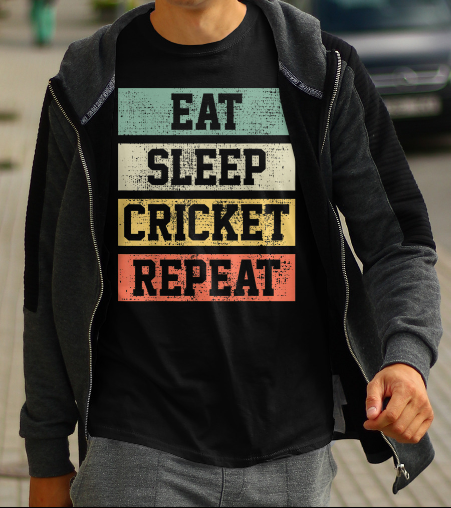 Eat Sleep Cricket Repeat Vintage Player Coach T-Shirt