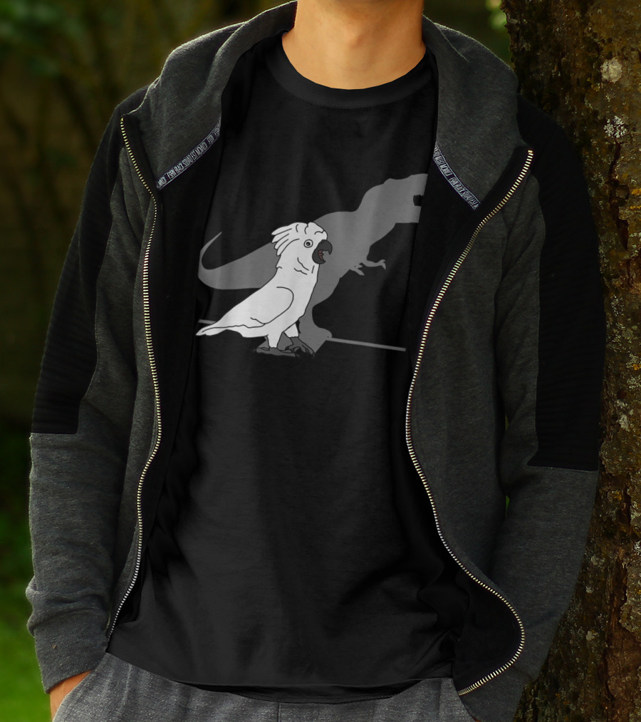 Cute Screaming Parrot Bird Birb Funny Trex T-Shirt