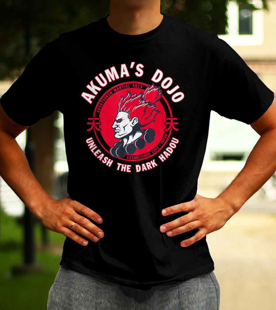 Akuma's Dojo Unleash The Dark Hadou Ansatsuken Martial Arts Japan T-Shirt