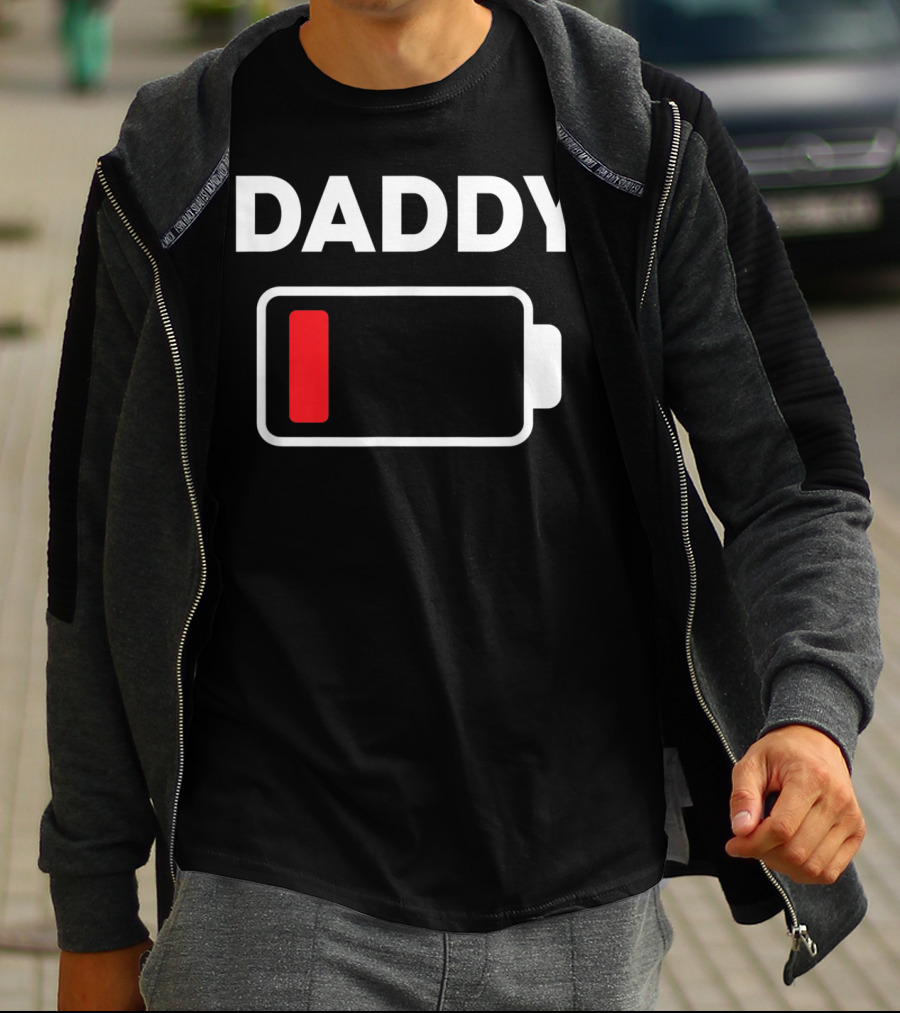 Daddy Low Battery Christmas Family Matching T-Shirt