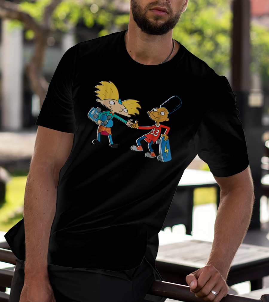 Nick Rewind Hey Arnold Skateboarding Characters Arnold And Gerald T-Shirt