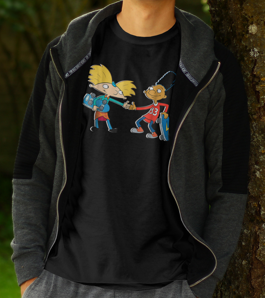 Nick Rewind Hey Arnold Skateboarding Characters Arnold And Gerald T-Shirt