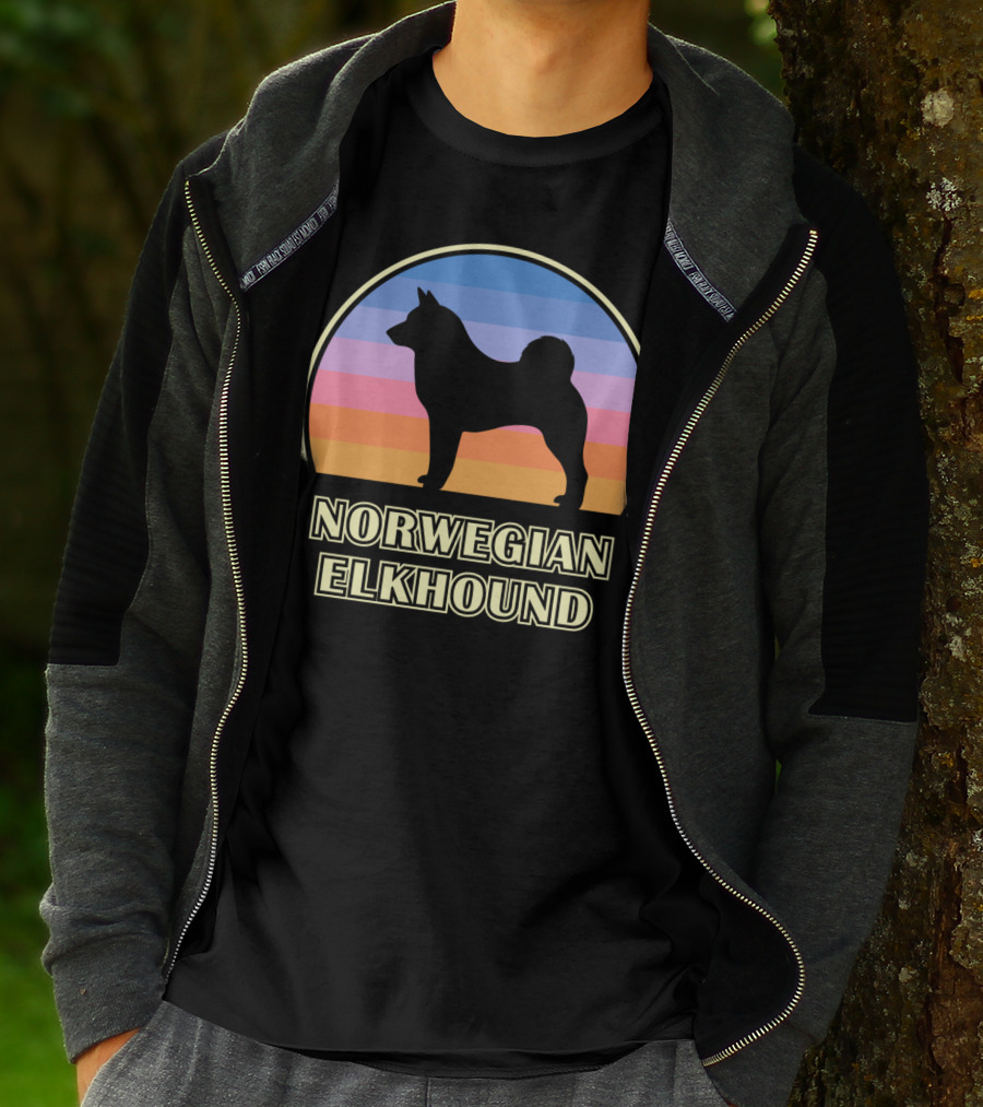 Norwegian Elkhound Vintage Sunset T-Shirt