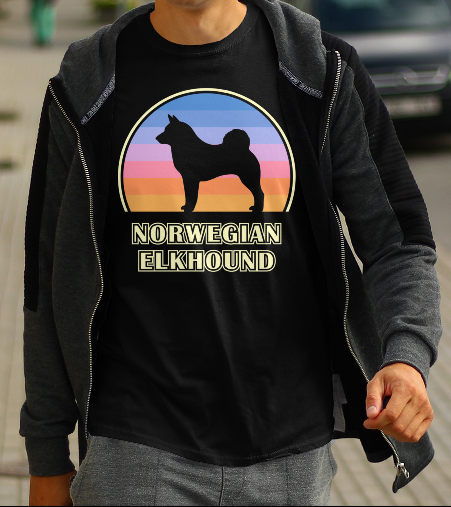 Norwegian Elkhound Vintage Sunset T-Shirt