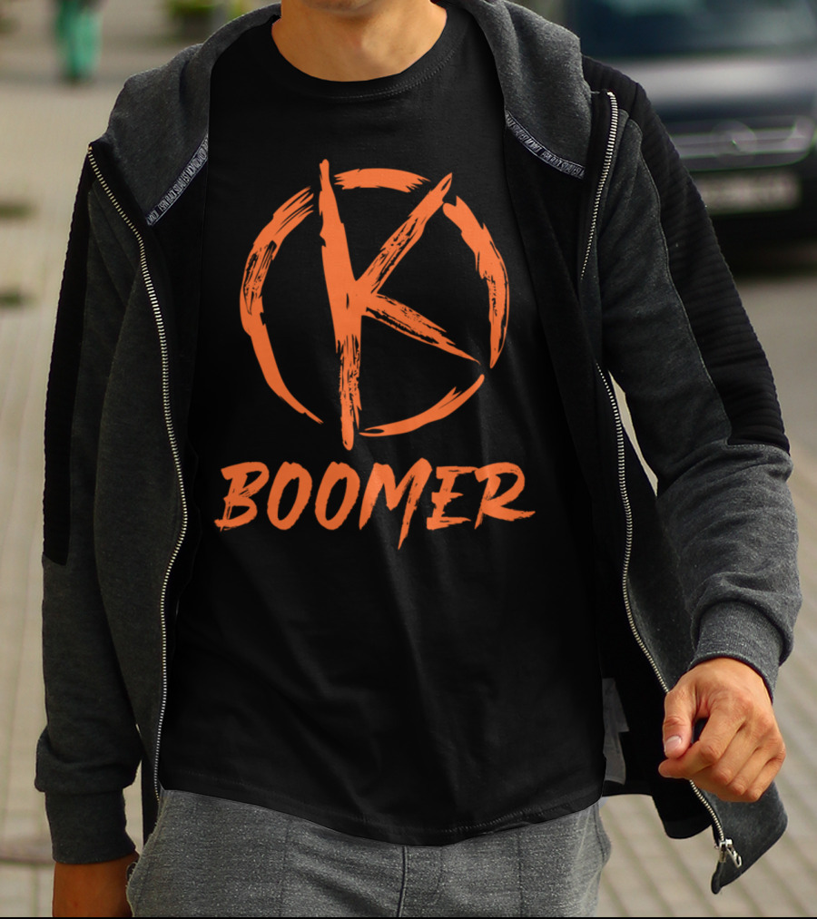 Ok Boomer Anarchy Symbol Bold Orange T-Shirt