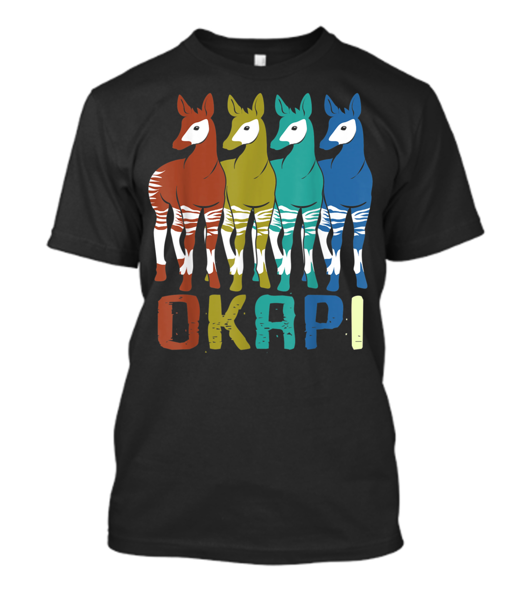 Okapi Family Colorful Okapi Flock T-Shirt