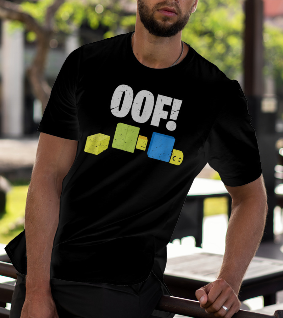 Oof Blox Noob Funny Gamer Blocks Oof Face T-Shirt