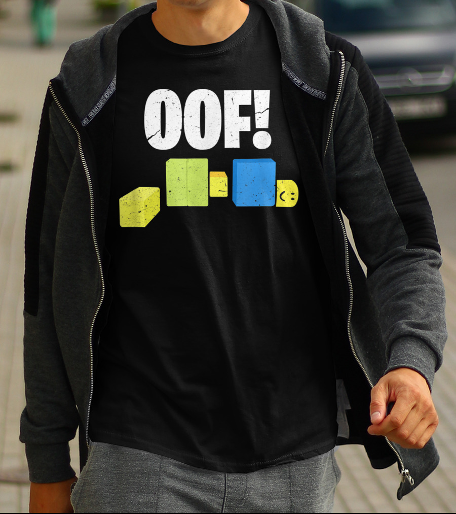 Oof Blox Noob Funny Gamer Blocks Oof Face T-Shirt