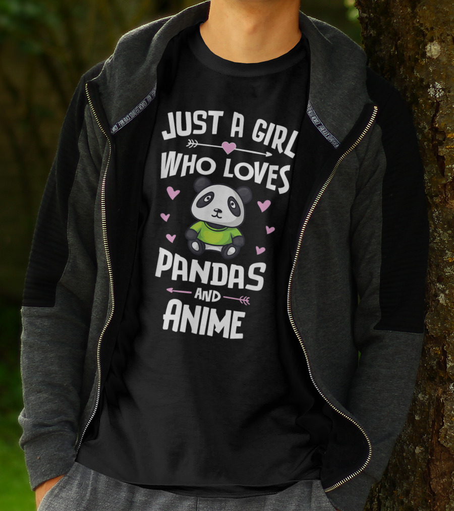 Just A Girl Who Loves Pandas And Anime T-Shirt