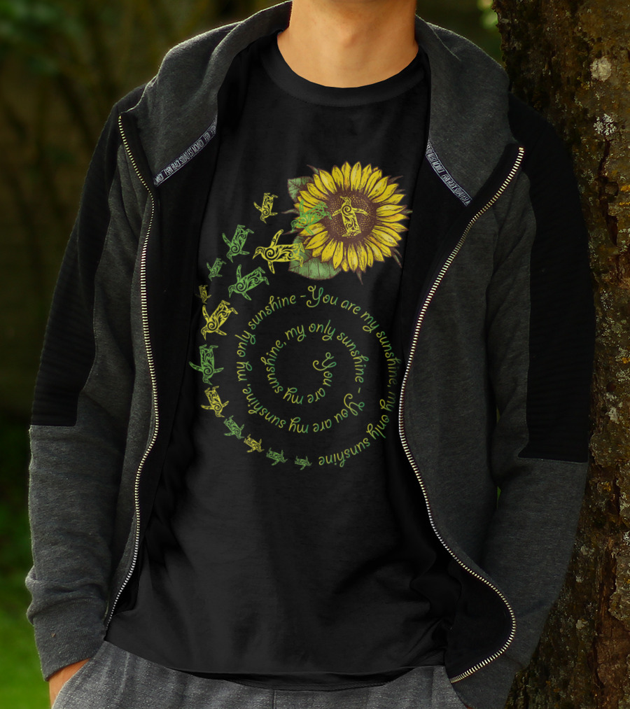 You Are My Sunshine My Only Sunshine Sunflower And Penguin Spiral T-Shirt