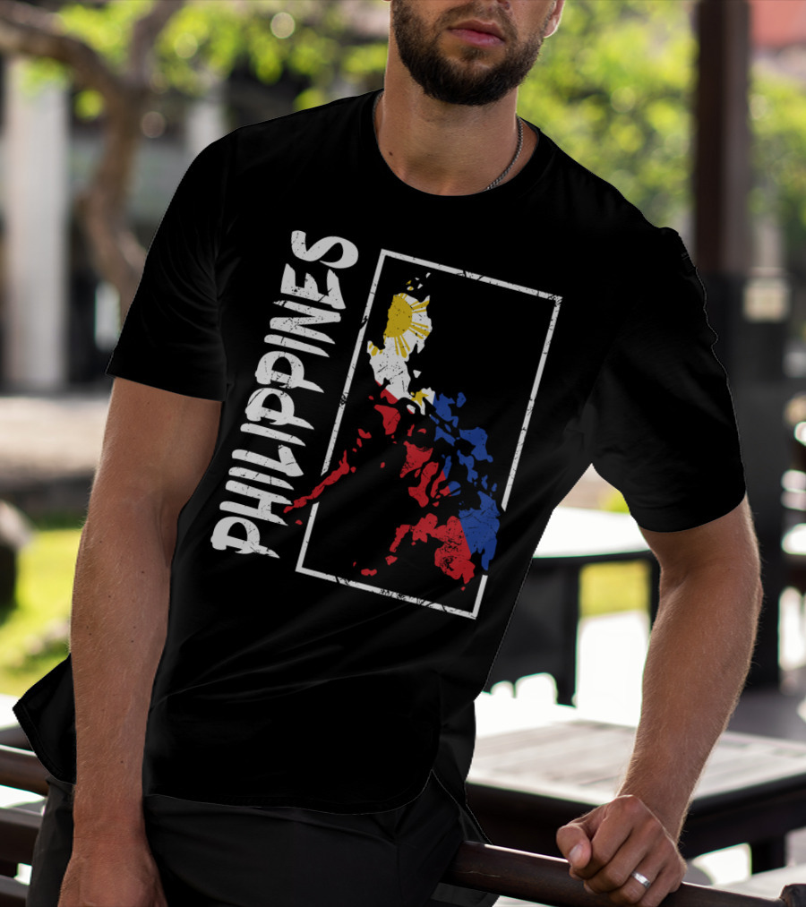 Philippines Flag Map And Filipino Pride T-Shirt