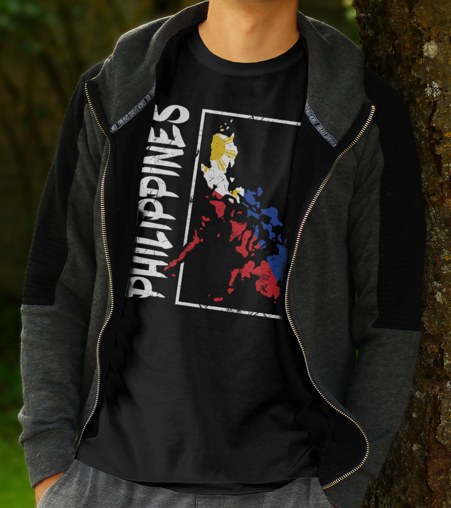 Philippines Flag Map And Filipino Pride T-Shirt