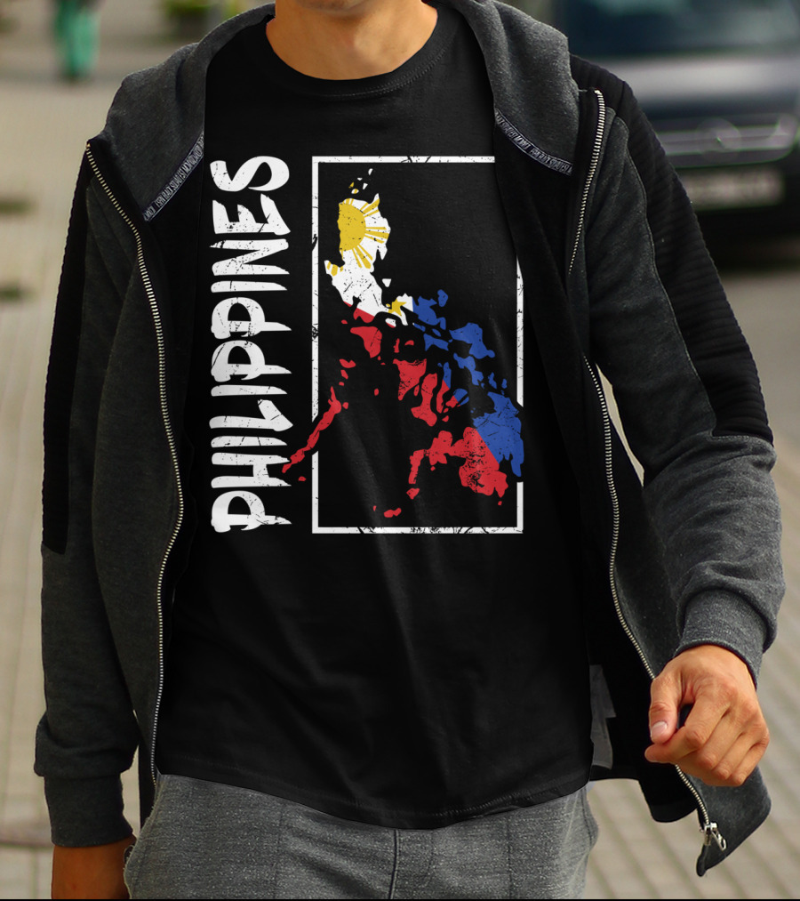 Philippines Flag Map And Filipino Pride T-Shirt
