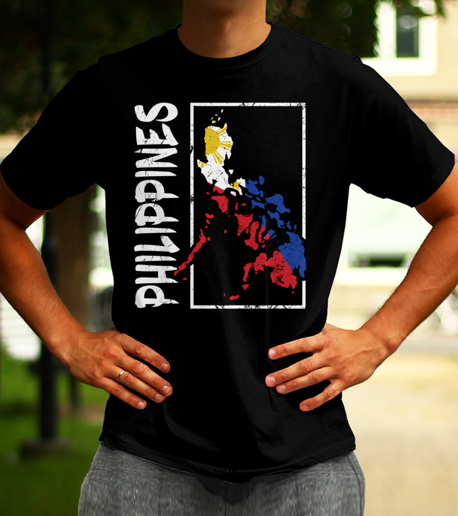 Philippines Flag Map And Filipino Pride T-Shirt