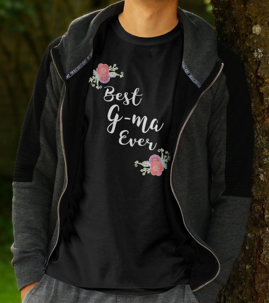 Best G-ma Ever Pink Flowers Floral T-Shirt