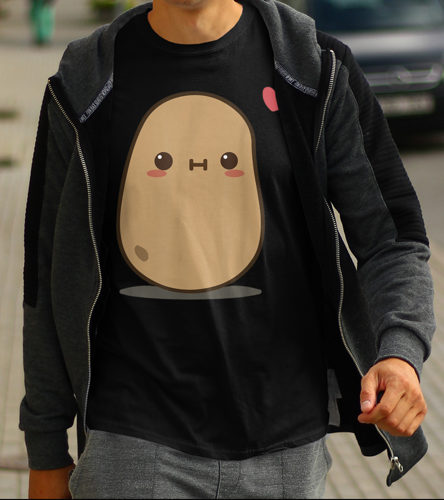 Potato Love Heart Cute Kawaii Character With Heart Balloon T-Shirt