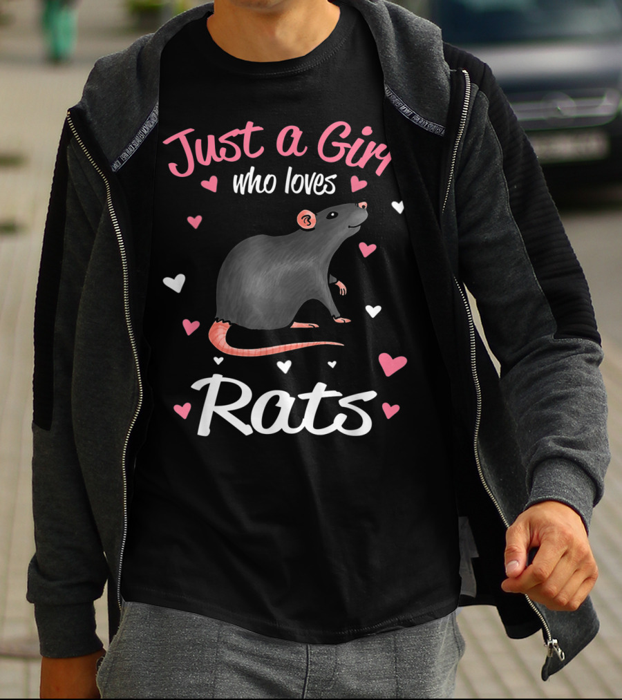 Just A Girl Who Loves Rats With Hearts T-Shirt