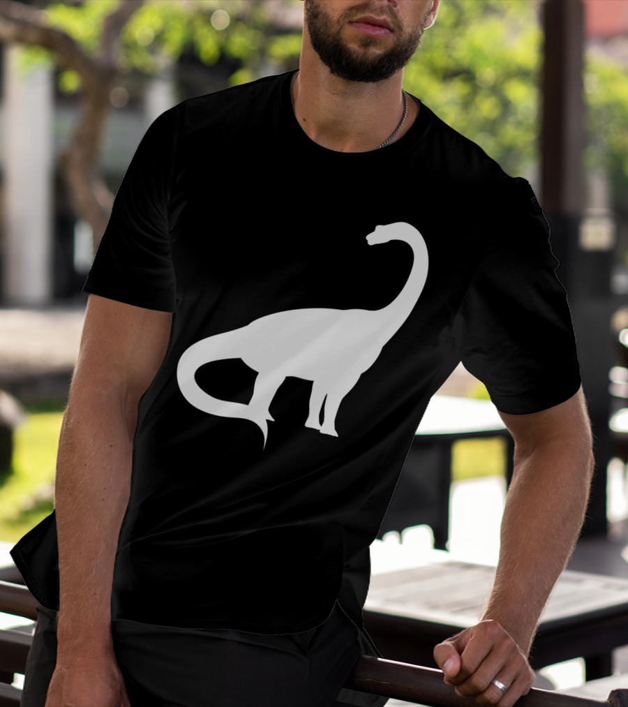 Retro Brachiosaurus Dinosaur Silhouette Classic Minimalist T-Shirt
