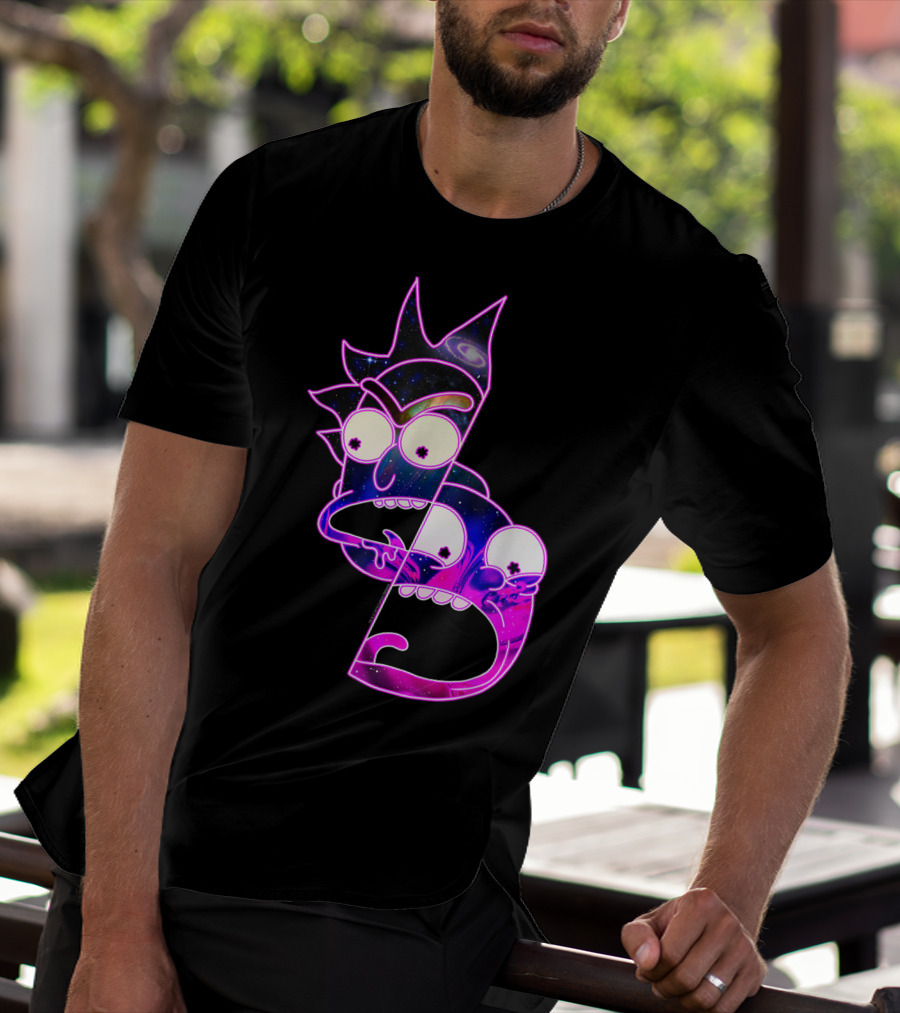 Trippy Galactic Rick And Morty Space Fusion T-Shirt