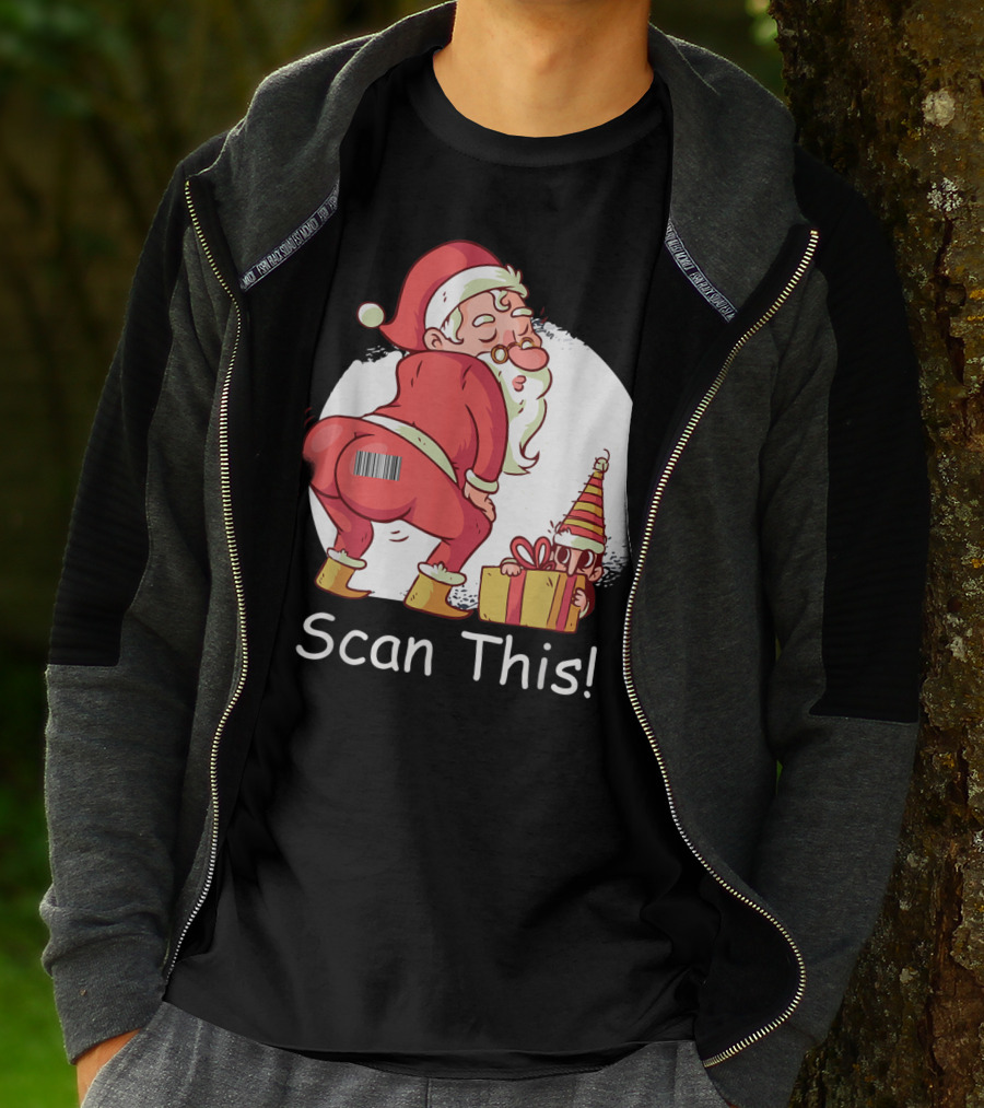 Scan This Santa Claus Butt With Barcode And Holiday Gift T-Shirt