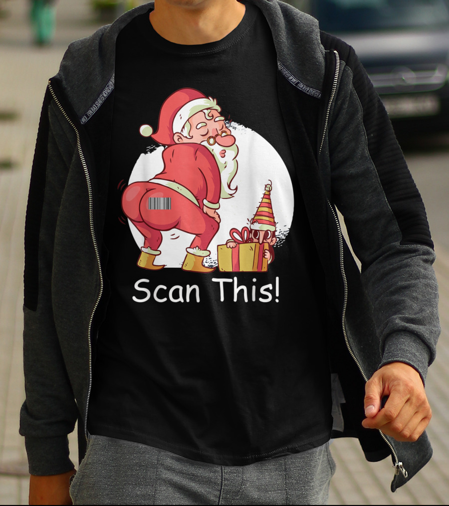Scan This Santa Claus Butt With Barcode And Holiday Gift T-Shirt